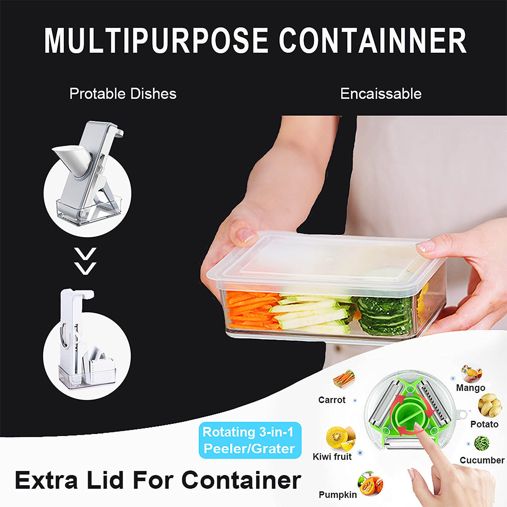 Mandoline Food Slicer Adjustable 3 in 1 Slicer for Kitchen Food Chopper Safe Multi Functional Vegetable Cutter Fast Meal Prep