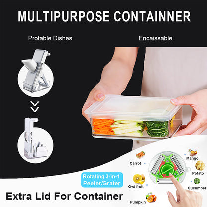 Mandoline Food Slicer Adjustable 3 in 1 Slicer for Kitchen Food Chopper Safe Multi Functional Vegetable Cutter Fast Meal Prep